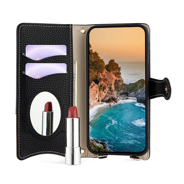 For OnePlus Nord N200 5G Crossbody Chain Fishtail Litchi Leather Phone Case(Black) - OnePlus Cases by PMC TechLife | Online Shopping South Africa | PMC TechLife | Buy Now Pay Later Mobicred