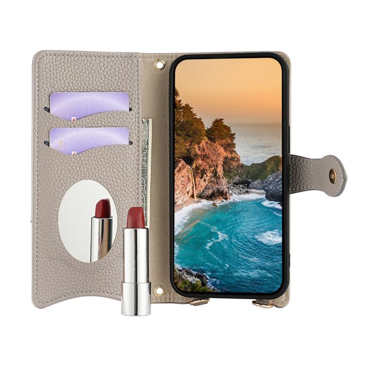 For OnePlus Nord N200 5G Crossbody Chain Fishtail Litchi Leather Phone Case(Grey) - free shipping - PMC TechLife - Order now!
