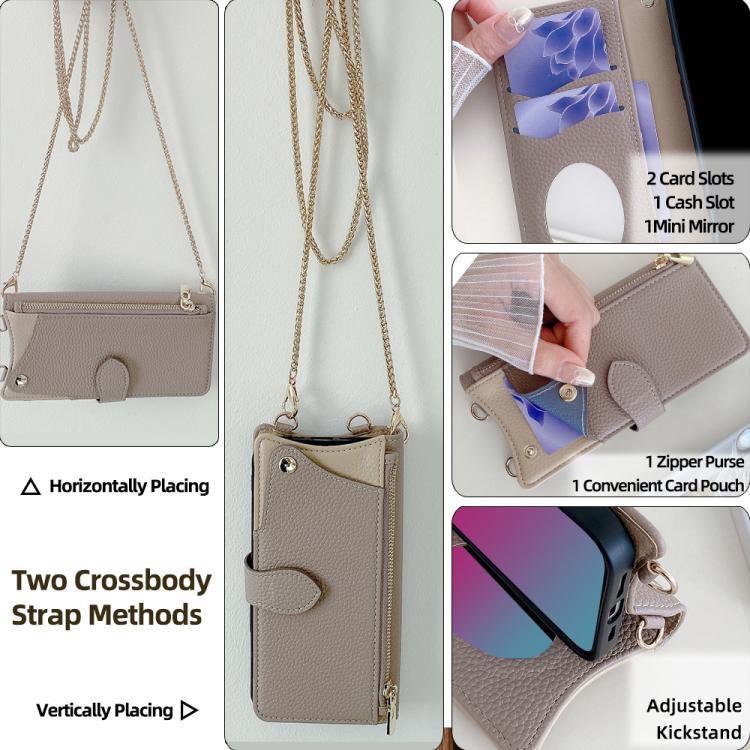 For OnePlus Nord N200 5G Crossbody Chain Fishtail Litchi Leather Phone Case(Grey) - free shipping - PMC TechLife - Order now!
