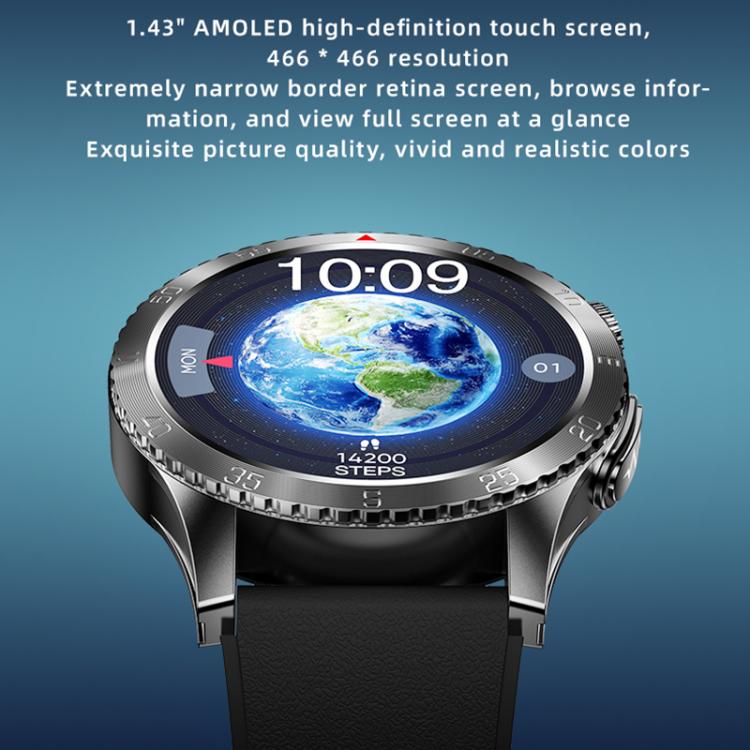 H9 1.43 inch Steel Strap ECG Smart Watch Supports Bluetooth Calls/Smart Voice Assistant(Black) - free shipping - PMC TechLife - Order now!