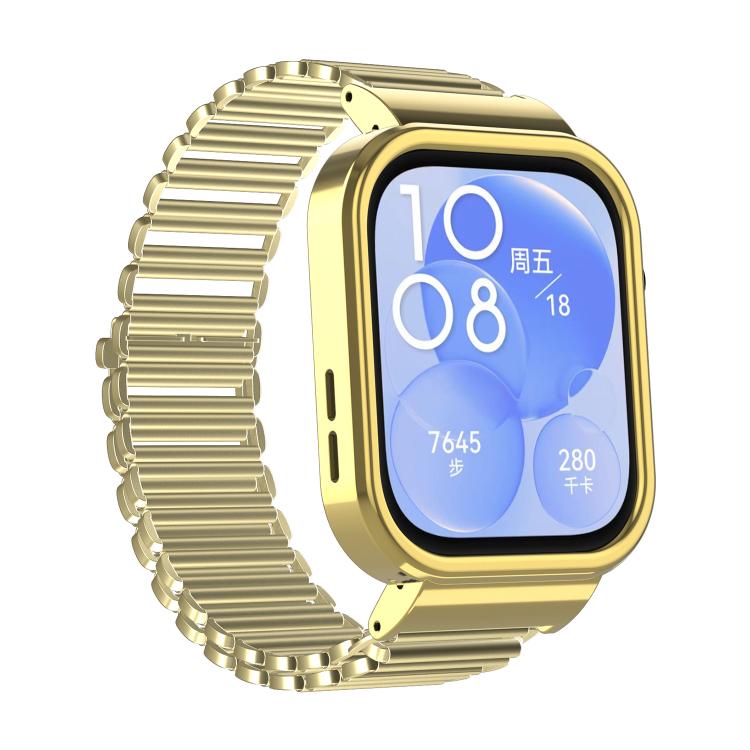 For Huawei Watch Fit3 Hollow Chain Metal Frame Watch Band(Gold) - free shipping - PMC TechLife - Order now!