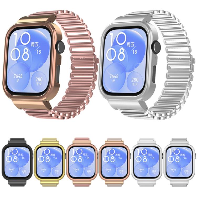 For Huawei Watch Fit3 Hollow Chain Metal Frame Watch Band(Gold) - free shipping - PMC TechLife - Order now!