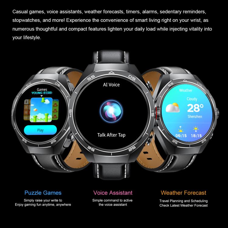 GT97 1.53 inch Round Screen 2 in 1 Bluetooth Earphone Silicone Strap Smart Watch Supports Bluetooth Calls(Black) - free shipping - PMC TechLife - Order now!