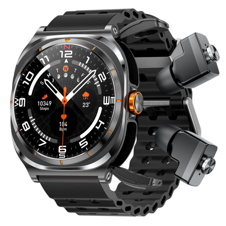 GT98 1.53 inch 2 in 1 Bluetooth Headphone IP67 Waterproof Smart Watch Supports Blood Oxygen Monitoring(Black) - free shipping - PMC TechLife - Order now!