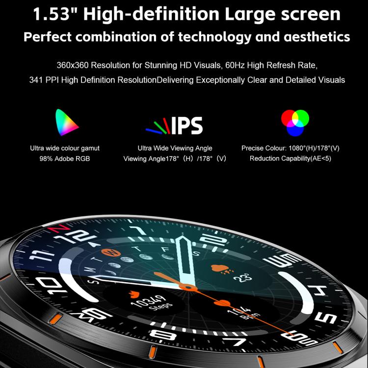 GT98 1.53 inch 2 in 1 Bluetooth Headphone IP67 Waterproof Smart Watch Supports Blood Oxygen Monitoring(Black) - free shipping - PMC TechLife - Order now!