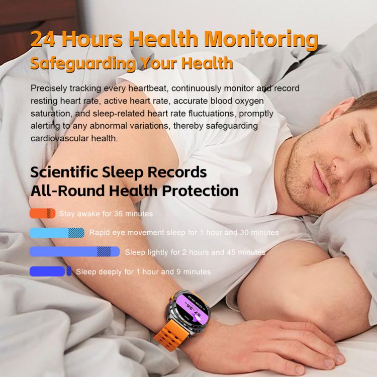 GT98 1.53 inch 2 in 1 Bluetooth Headphone IP67 Waterproof Smart Watch Supports Blood Oxygen Monitoring(Silver Orange) - free shipping - PMC TechLife - Order now!