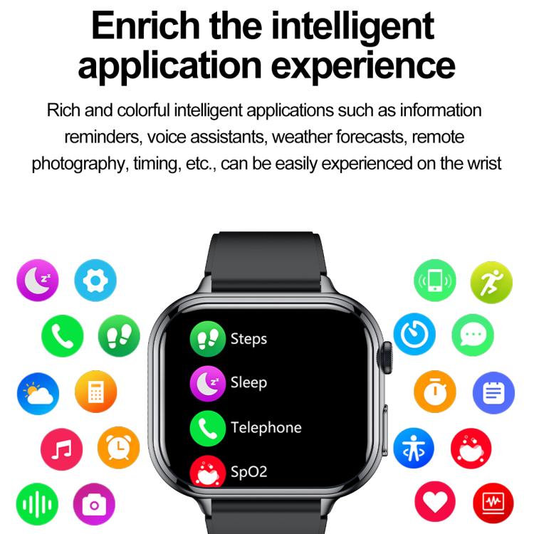 TK17 1.91 inch Horizontal Screen Silicone Strap Smart Watch Supports ECG Electrocardiogram(Grey) - free shipping - PMC TechLife - Order now!