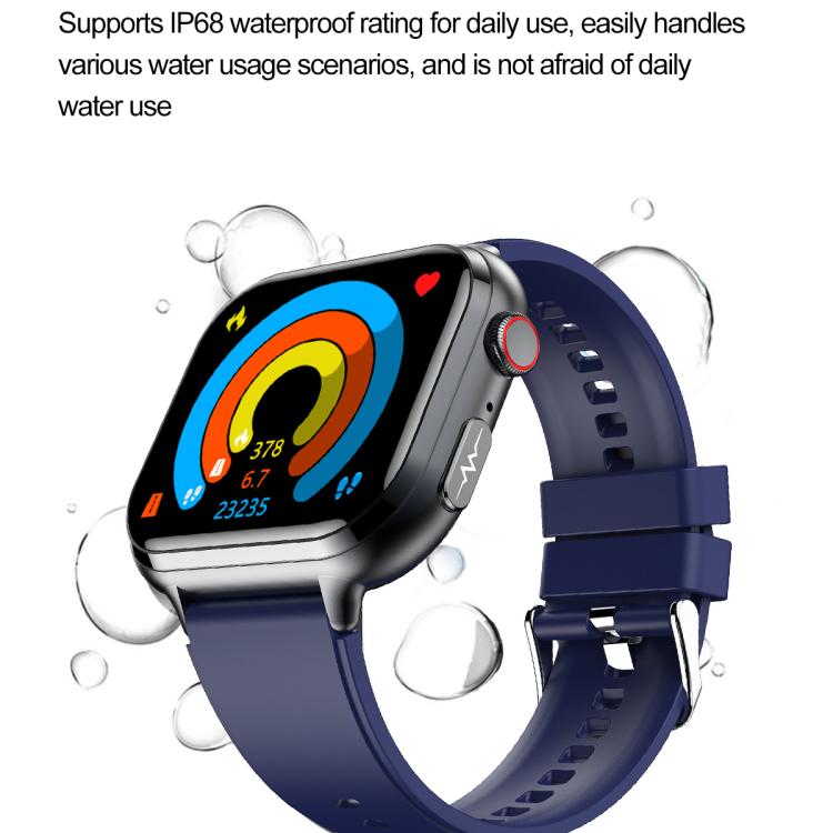 TK17 1.91 inch Horizontal Screen Silicone Strap Smart Watch Supports ECG Electrocardiogram(Black) - free shipping - PMC TechLife - Order now!