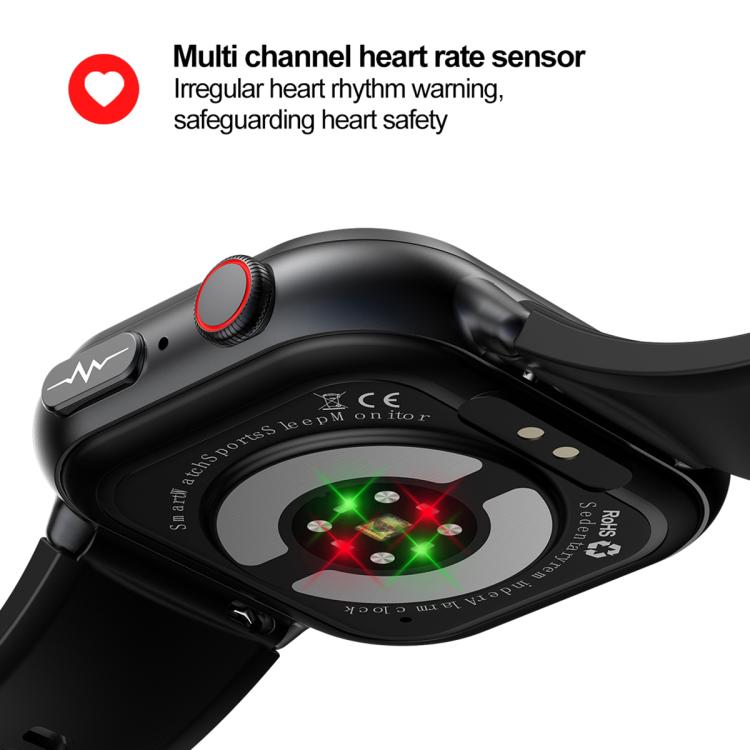 TK17 1.91 inch Horizontal Screen Silicone Strap Smart Watch Supports ECG Electrocardiogram(Black) - free shipping - PMC TechLife - Order now!