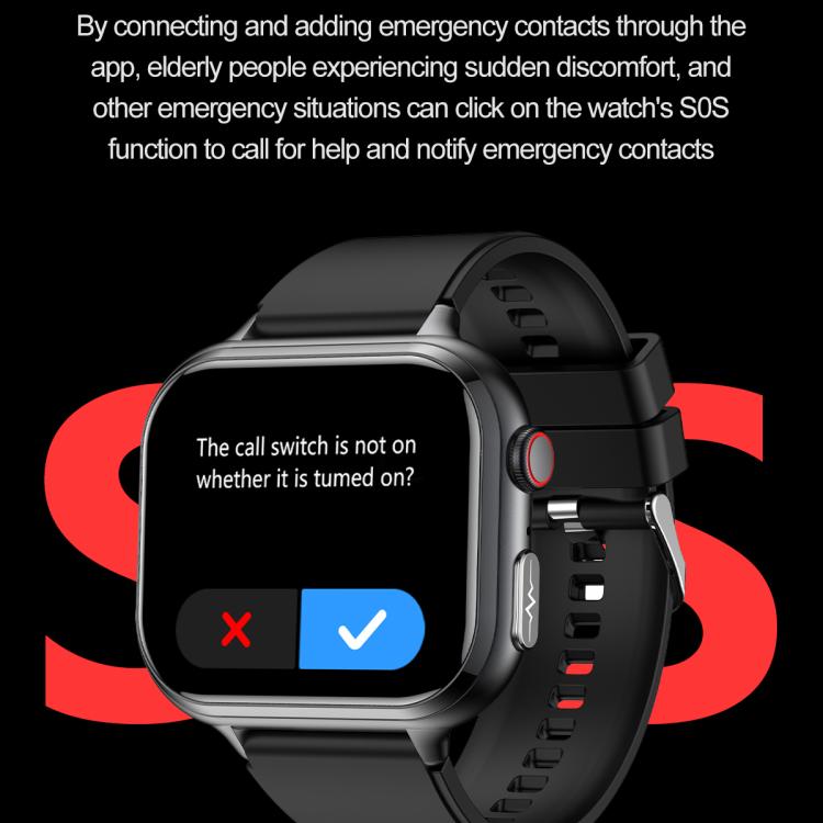 TK17 1.91 inch Horizontal Screen Leather Strap Smart Watch Supports ECG Electrocardiogram(Black) - free shipping - PMC TechLife - Order now!