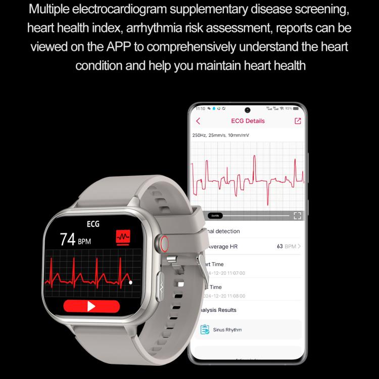 TK17 1.91 inch Horizontal Screen Steel Strap Smart Watch Supports ECG Electrocardiogram(Black) - free shipping - PMC TechLife - Order now!
