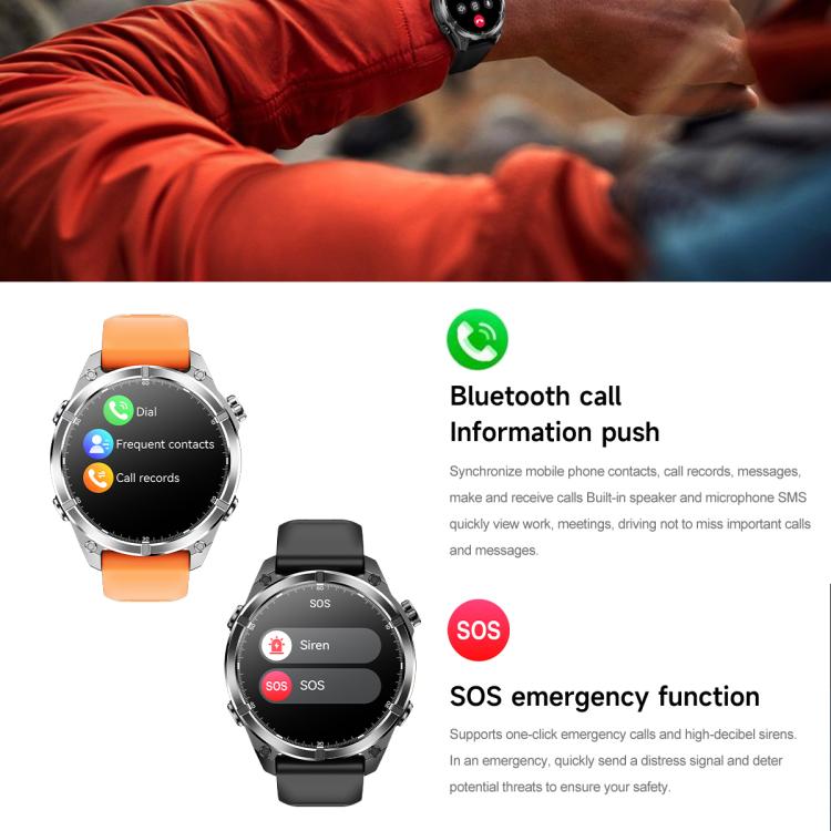 HD300 1.43 inch AMOLED Screen Silicone Strap Sports Smart Watch Supports Blood Oxygen Detection(Orange) - free shipping - PMC TechLife - Order now!