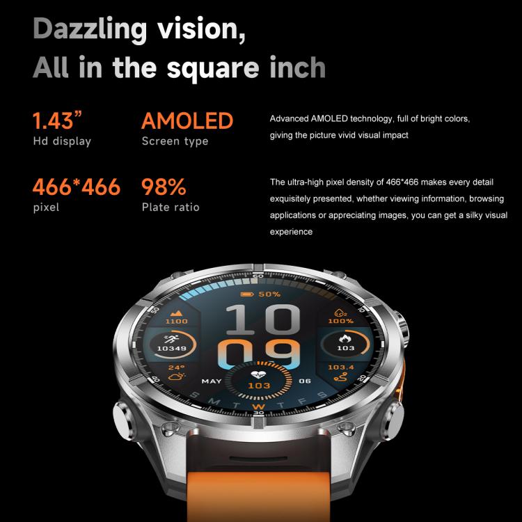 HD300 1.43 inch AMOLED Screen Dual Straps Sports Smart Watch Supports Blood Oxygen Detection(Black Silicone Strap + Black Steel Strap) - free shipping - PMC TechLife - Order now!