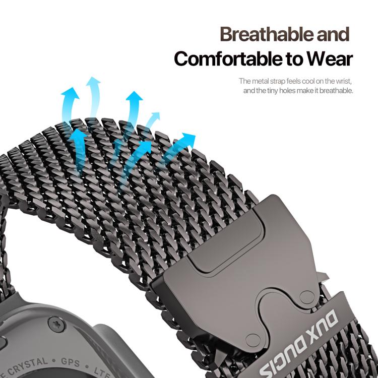 For Apple Watch 46mm / 49mm / 45mm / 44mm DUX DUCIS Milanese Air Series Stainless Steel Magnetic Watch Strap(Gun Grey) - free shipping - PMC TechLife - Order now!