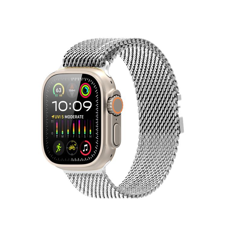 For Apple Watch 46mm / 49mm / 45mm / 44mm DUX DUCIS Milanese Air Series Stainless Steel Magnetic Watch Strap(Silver) - free shipping - PMC TechLife - Order now!