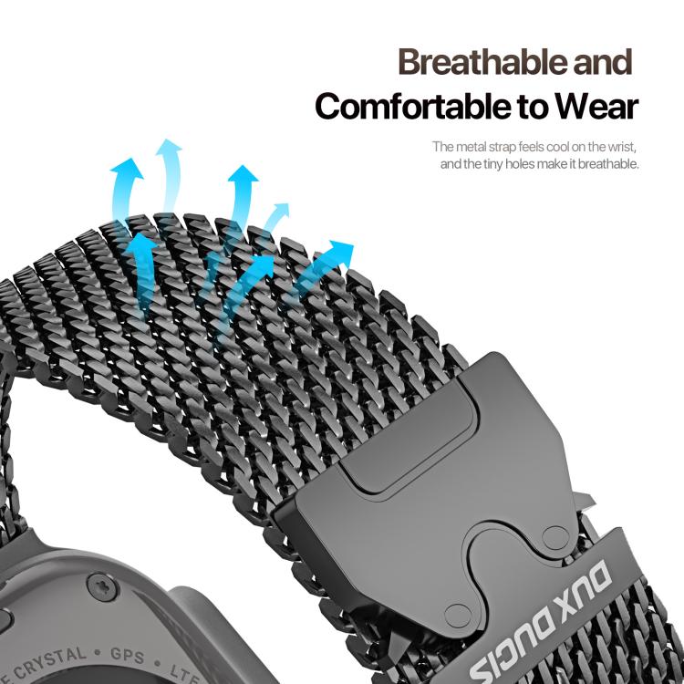 For Apple Watch 42mm / 41mm / 40mm / 38mm DUX DUCIS Milanese Air Series Stainless Steel Magnetic Watch Strap(Black) - free shipping - PMC TechLife - Order now!