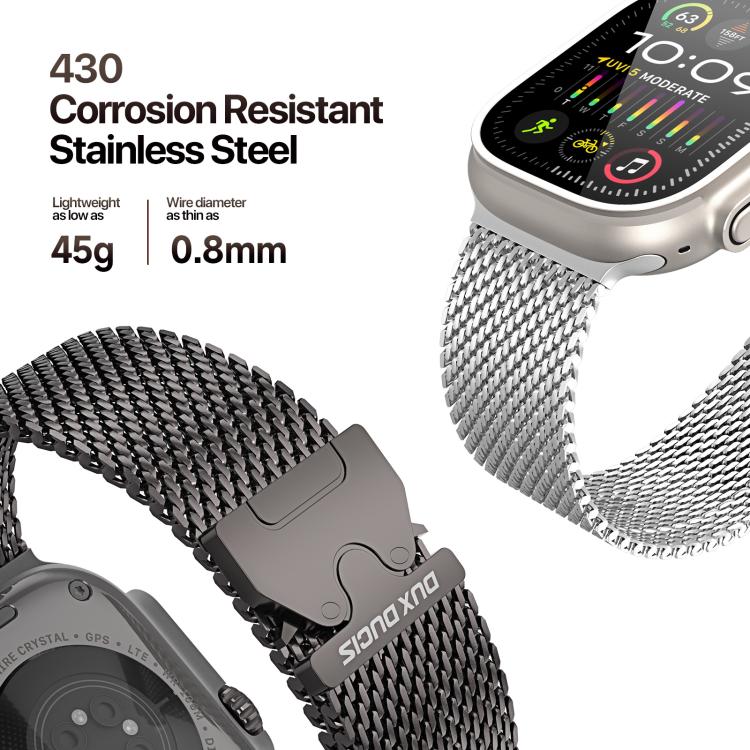 For Apple Watch 42mm / 41mm / 40mm / 38mm DUX DUCIS Milanese Air Series Stainless Steel Magnetic Watch Strap(Gun Grey) - free shipping - PMC TechLife - Order now!