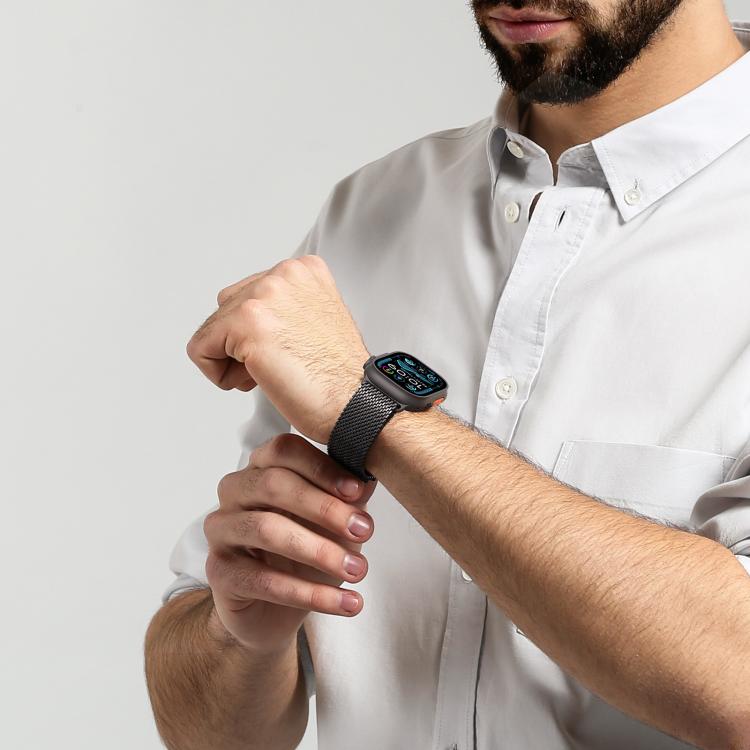 For Apple Watch 42mm / 41mm / 40mm / 38mm DUX DUCIS Milanese Air Series Stainless Steel Magnetic Watch Strap(Gun Grey) - free shipping - PMC TechLife - Order now!