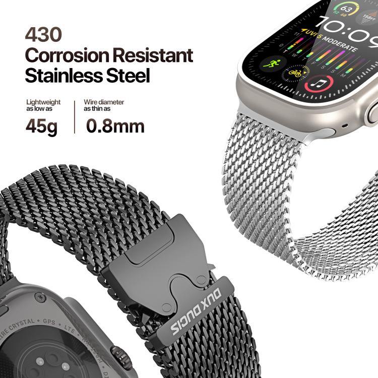 For Apple Watch 42mm / 41mm / 40mm / 38mm DUX DUCIS Milanese Air Series Stainless Steel Magnetic Watch Strap(Silver) - free shipping - PMC TechLife - Order now!