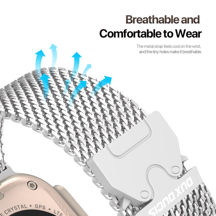 For Apple Watch 42mm / 41mm / 40mm / 38mm DUX DUCIS Milanese Air Series Stainless Steel Magnetic Watch Strap(Silver) - free shipping - PMC TechLife - Order now!