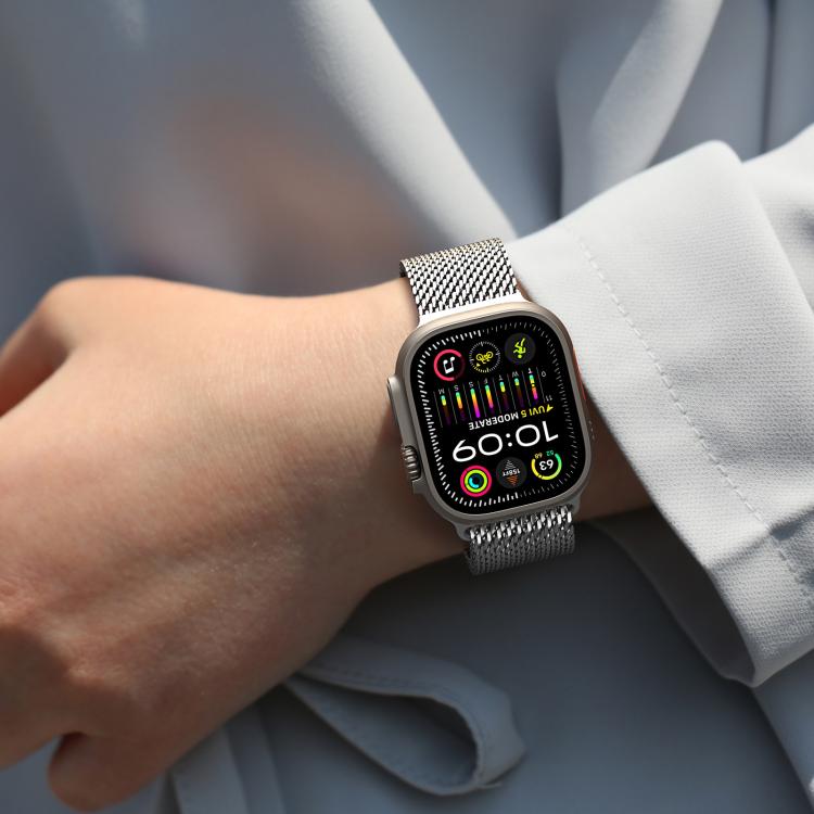 For Apple Watch 42mm / 41mm / 40mm / 38mm DUX DUCIS Milanese Air Series Stainless Steel Magnetic Watch Strap(Silver) - free shipping - PMC TechLife - Order now!