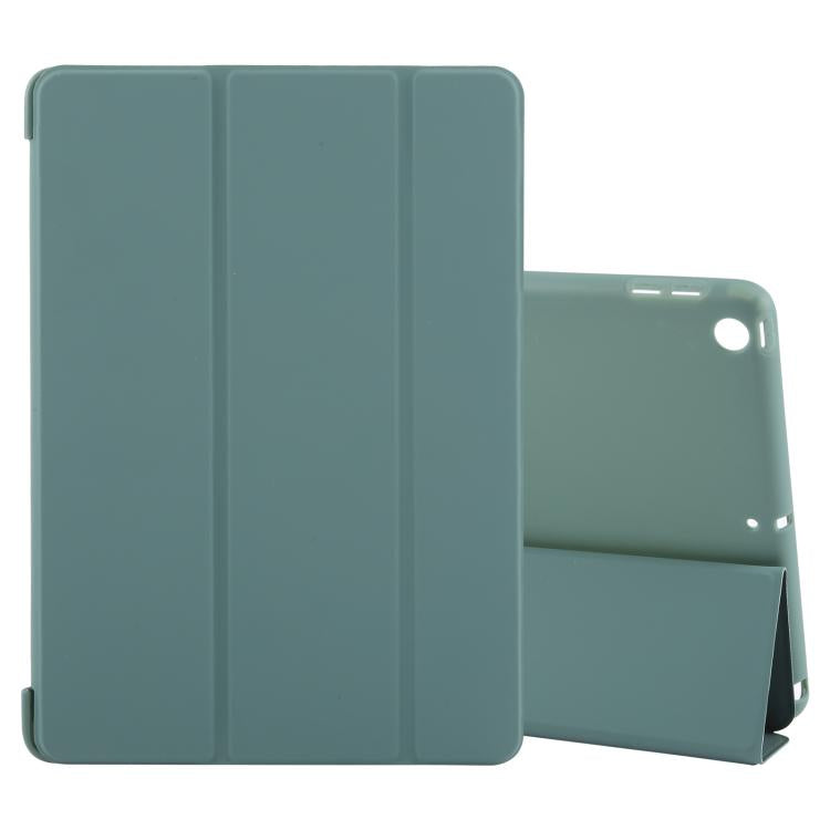 For iPad 10.2 2021 / 2020 / 2019 GEBEI 3-folding Holder Shockproof Flip Leather Tablet Case(Dark Green) - free shipping - PMc TechLife - Order now!