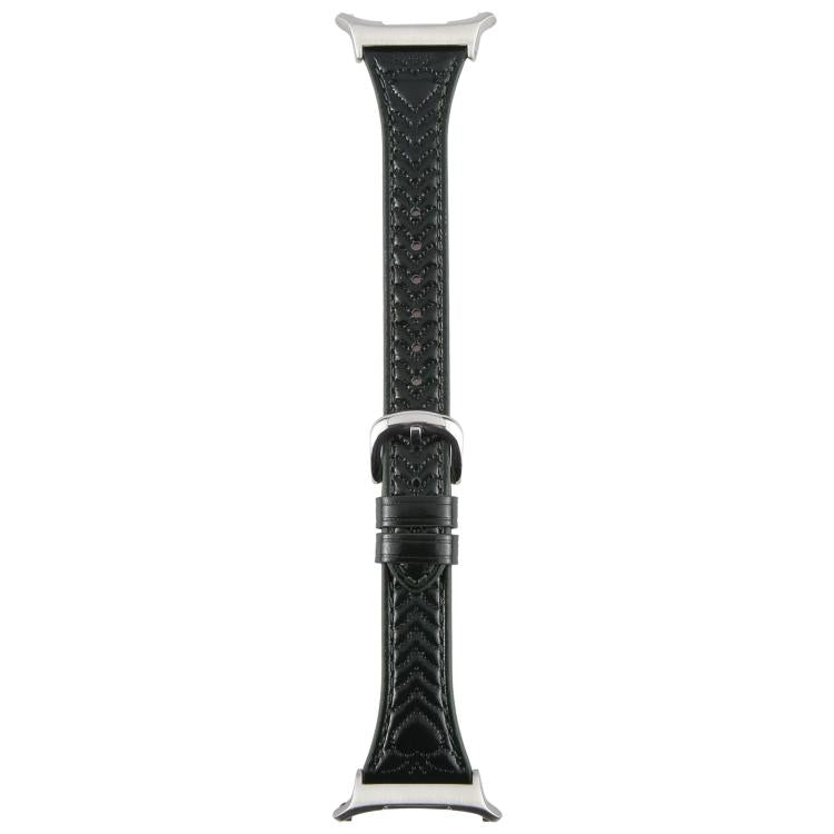 For Samsung Galaxy Watch Ultra 47mm Metal Connector Heart-Shaped Embossed Leather Watch Band(Forest Green) - Watch Bands by PMC TechLife | Online Shopping South Africa | PMC TechLife | Buy Now Pay Later Mobicred