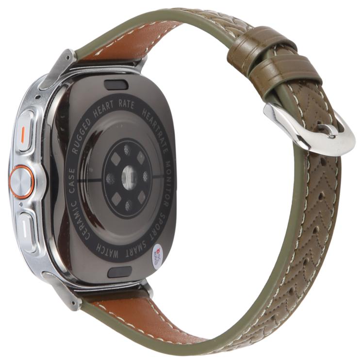 For Samsung Galaxy Watch Ultra 47mm Metal Connector Heart-Shaped Embossed Leather Watch Band(Retro Green) - Watch Bands by PMC TechLife | Online Shopping South Africa | PMC TechLife | Buy Now Pay Later Mobicred