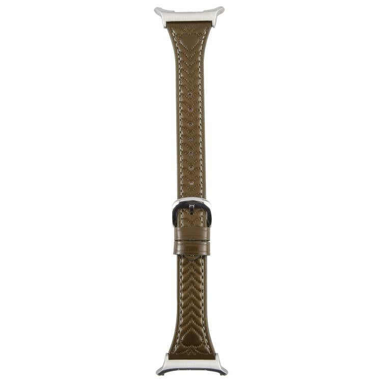 For Samsung Galaxy Watch Ultra 47mm Metal Connector Heart-Shaped Embossed Leather Watch Band(Retro Green) - Watch Bands by PMC TechLife | Online Shopping South Africa | PMC TechLife | Buy Now Pay Later Mobicred