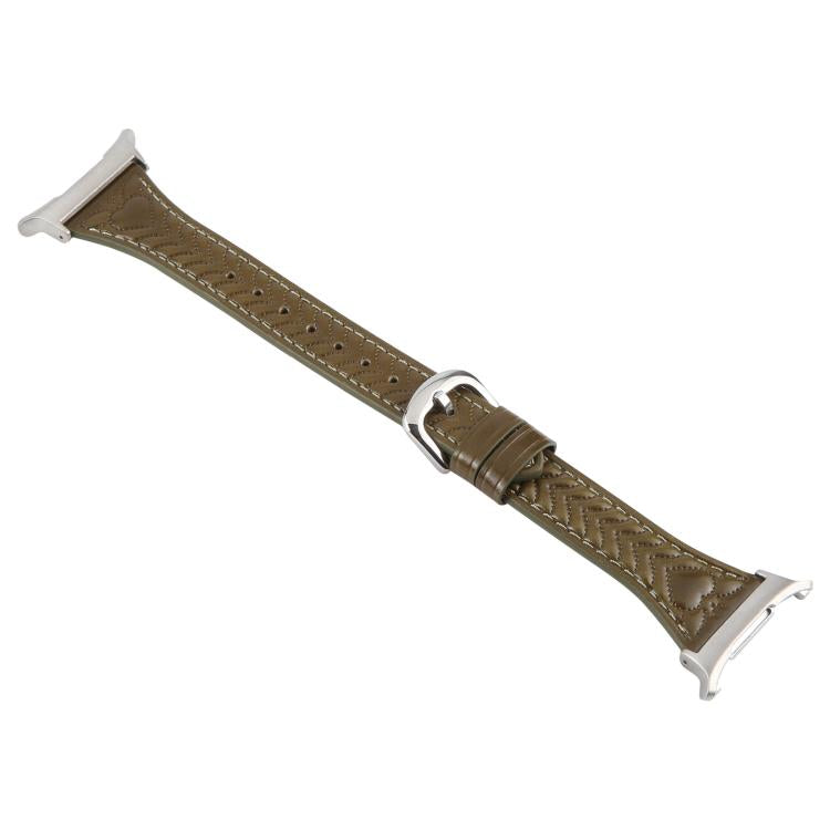 For Samsung Galaxy Watch Ultra 47mm Metal Connector Heart-Shaped Embossed Leather Watch Band(Retro Green) - Watch Bands by PMC TechLife | Online Shopping South Africa | PMC TechLife | Buy Now Pay Later Mobicred