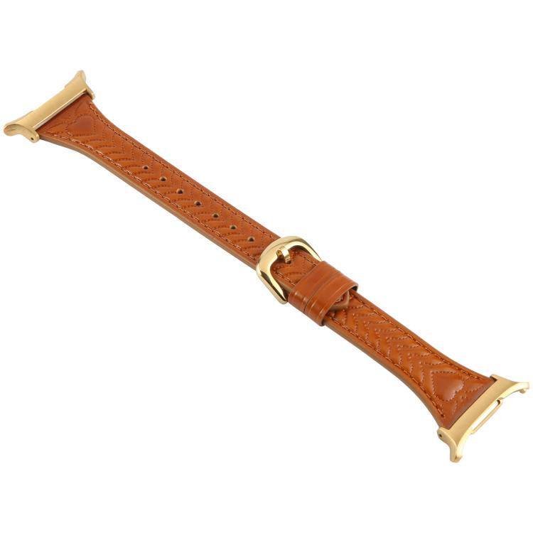For Samsung Galaxy Watch Ultra 47mm Metal Connector Heart-Shaped Embossed Leather Watch Band(Brown) - Watch Bands by PMC TechLife | Online Shopping South Africa | PMC TechLife | Buy Now Pay Later Mobicred