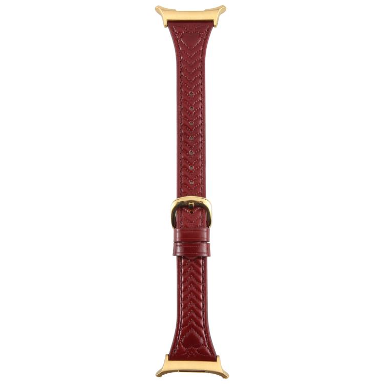 For Samsung Galaxy Watch Ultra 47mm / Ultra 2025 Metal Connector Heart-Shaped Embossed Leather Watch Band(Wine Red) - free shipping - PMC TechLife - Order now!