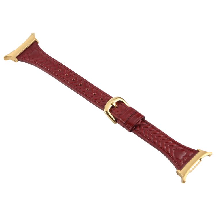 For Samsung Galaxy Watch Ultra 47mm / Ultra 2025 Metal Connector Heart-Shaped Embossed Leather Watch Band(Wine Red) - free shipping - PMC TechLife - Order now!