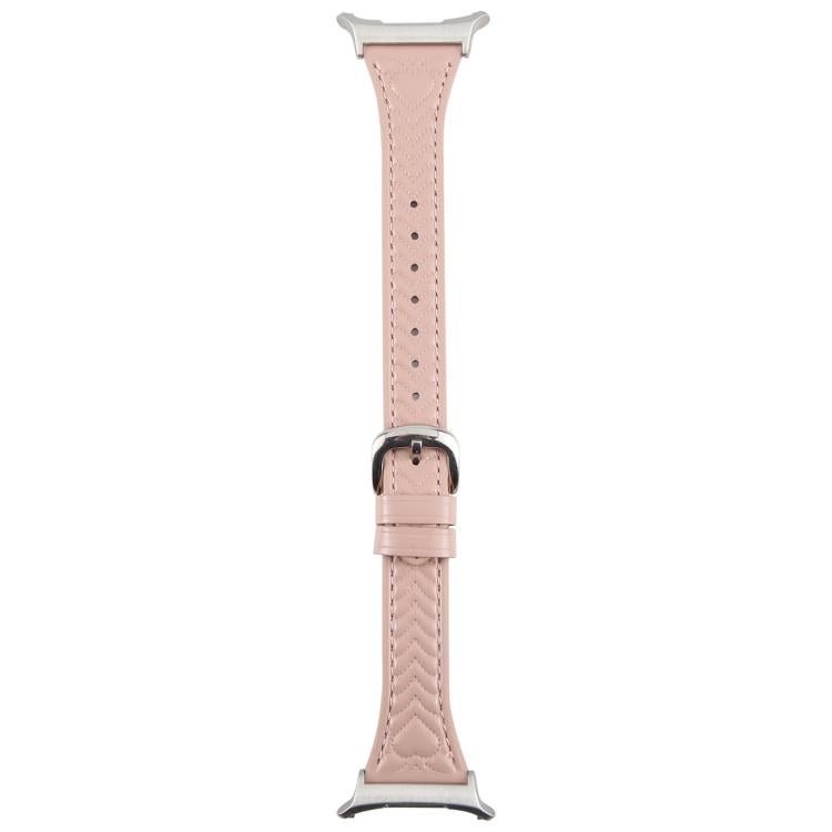 For Samsung Galaxy Watch Ultra 47mm Metal Connector Heart-Shaped Embossed Leather Watch Band(Pink) - Watch Bands by PMC TechLife | Online Shopping South Africa | PMC TechLife | Buy Now Pay Later Mobicred