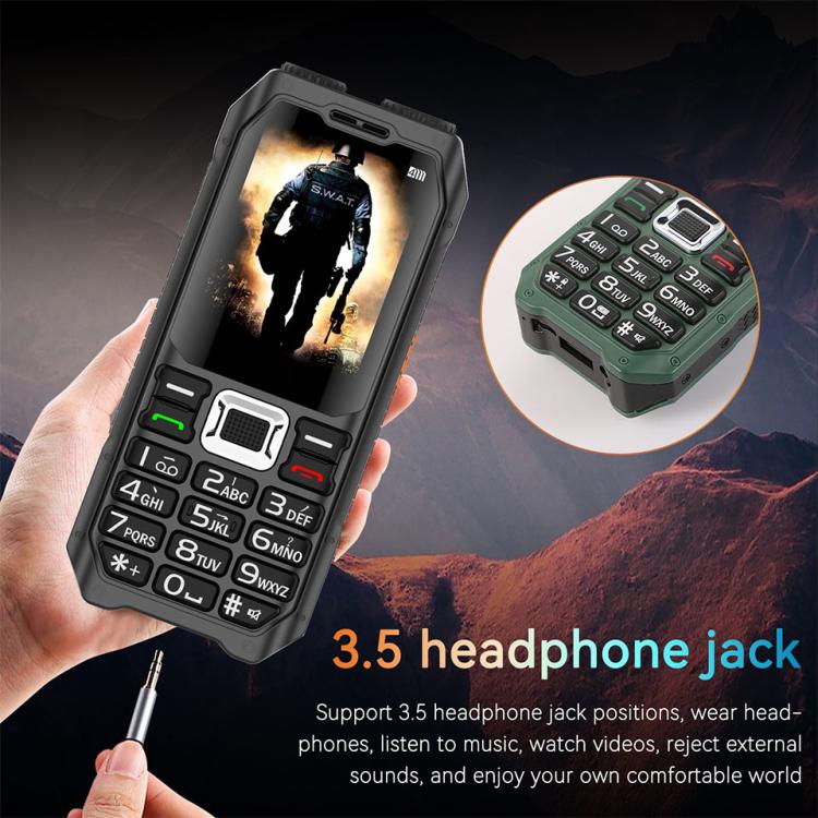 UNIWA M6000 Big Speaker Keypad Phone, 2.4 inch, Dual Flashlights, 21 Keys, SOS, FM, 4 SIM, GSM, Plug:US Plug(Black) - free shipping - PMc TechLife - Order now!