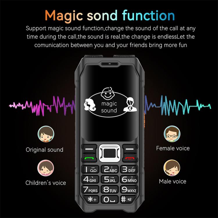 UNIWA M6000 Big Speaker Keypad Phone, 2.4 inch, Dual Flashlights, 21 Keys, SOS, FM, 4 SIM, GSM, Plug:UK Plug(Black) - free shipping - PMc TechLife - Order now!