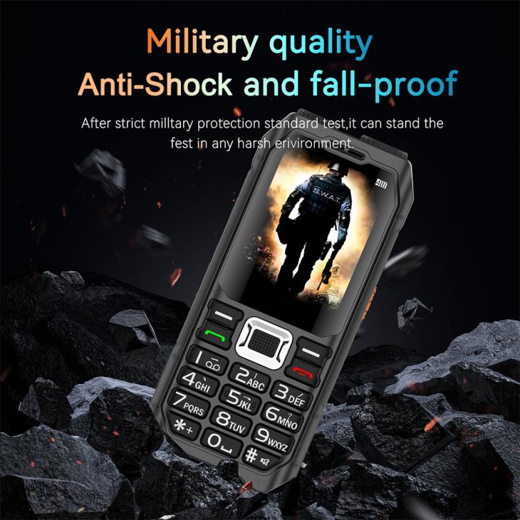 UNIWA M6000 Big Speaker Keypad Phone, 2.4 inch, Dual Flashlights, 21 Keys, SOS, FM, 4 SIM, GSM, Plug:EU Plug(Black) - free shipping - PMc TechLife - Order now!