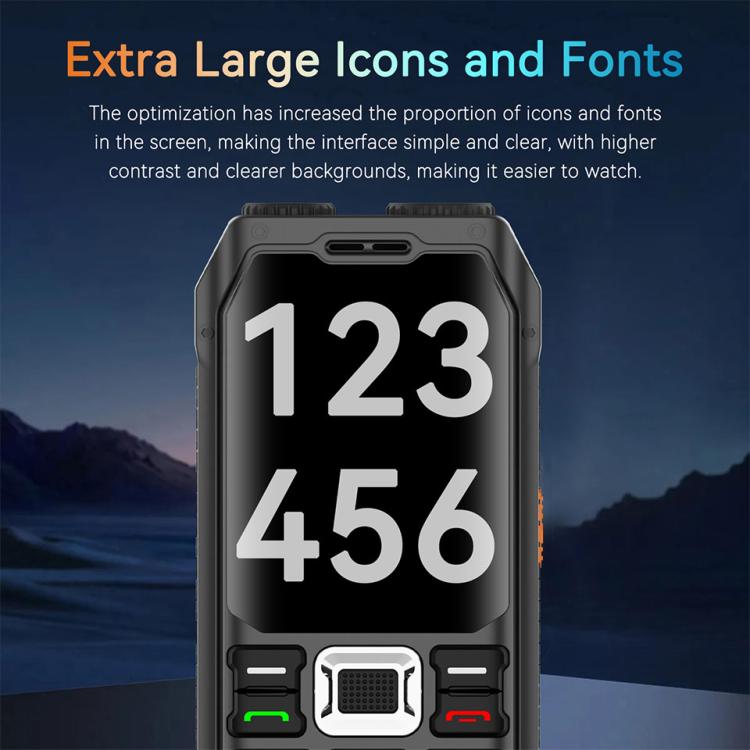 UNIWA M6000 Big Speaker Keypad Phone, 2.4 inch, Dual Flashlights, 21 Keys, SOS, FM, 4 SIM, GSM, Plug:EU Plug(Black) - free shipping - PMc TechLife - Order now!