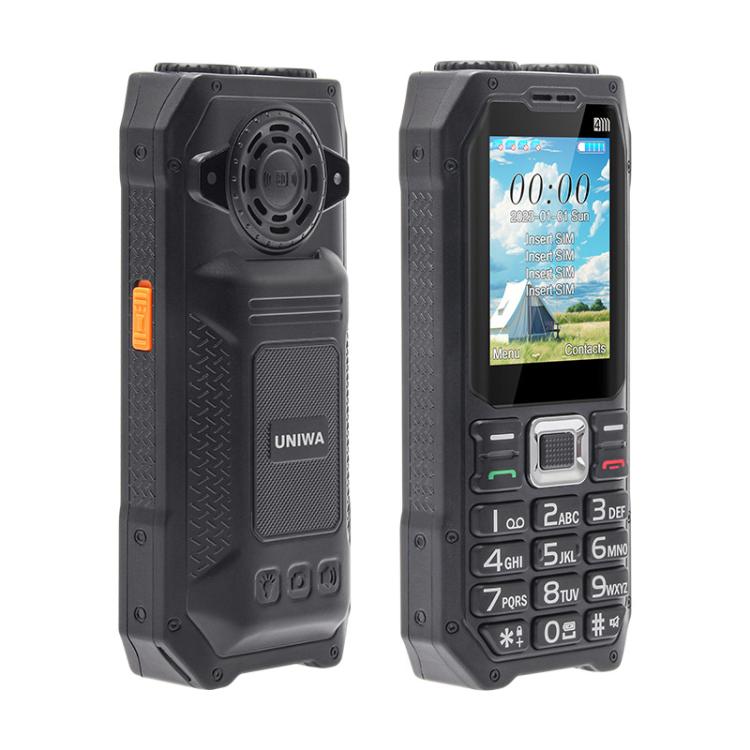 UNIWA M6000 Big Speaker Keypad Phone, 2.4 inch, Dual Flashlights, 21 Keys, SOS, FM, 4 SIM, GSM, Plug:US Plug(Green) - free shipping - PMc TechLife - Order now!