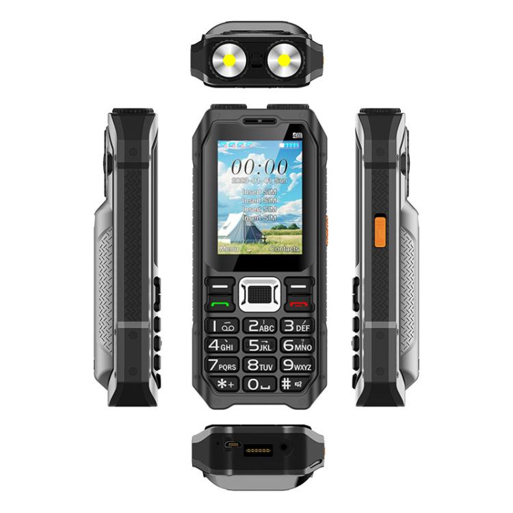 UNIWA M6000 Big Speaker Keypad Phone, 2.4 inch, Dual Flashlights, 21 Keys, SOS, FM, 4 SIM, GSM, Plug:EU Plug(Black) - free shipping - PMc TechLife - Order now!