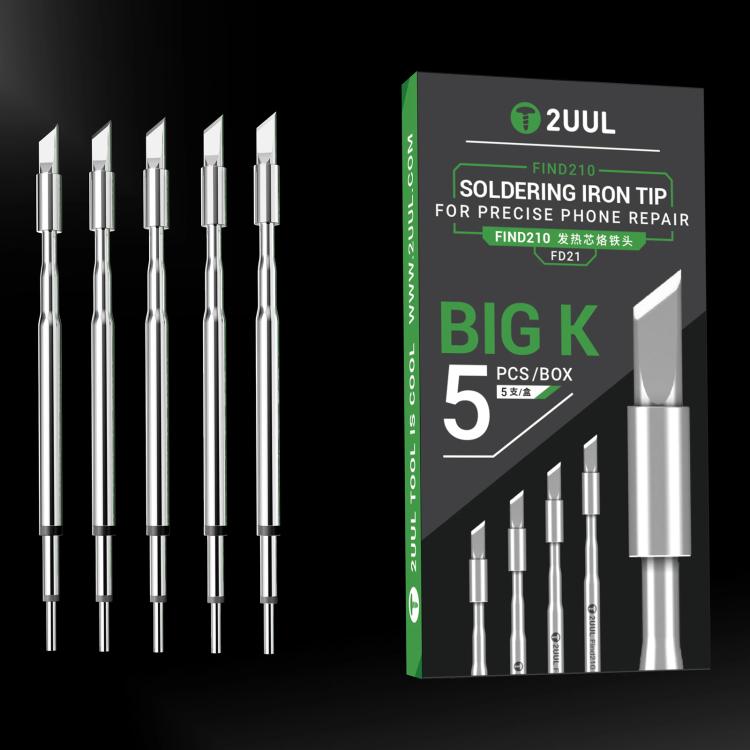 2uul 5 in 1 FD21 Big-K Soldering Iron Tips for Most C210 Soldering Station - free shipping - PMc TechLife - Order now!