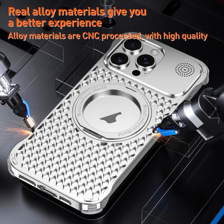 For iPhone 16 Pro Max R-JUST RJ-64 Aromatherapy Heat Dissipation MagSafe Phone Case with Stand(Black) - free shipping - PMc TechLife - Order now!