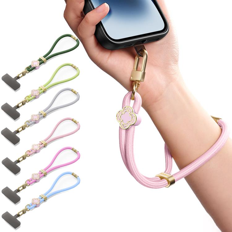 DUX DUCIS Garden Series Begonia Pattern Adjustable Short Phone Lanyard(Grey) - Lanyards & Wrist Straps by DUX DUCIS | Online Shopping South Africa | PMc TechLife | Buy Now Pay Later Mobicred