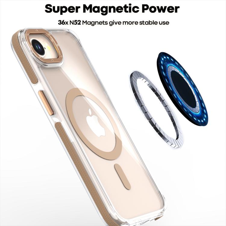 For iPhone 16e Dual-Color Clear Acrylic Hybrid TPU MagSafe Phone Case(Yellow) - iPhone 16e Cases by PMC TechLife | Online Shopping South Africa | PMC TechLife | Buy Now Pay Later Mobicred