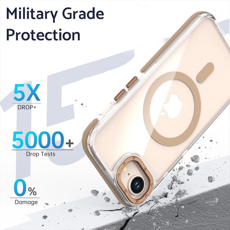 For iPhone 16e Dual-Color Clear Acrylic Hybrid TPU MagSafe Phone Case(Red) - iPhone 16e Cases by PMC TechLife | Online Shopping South Africa | PMC TechLife | Buy Now Pay Later Mobicred