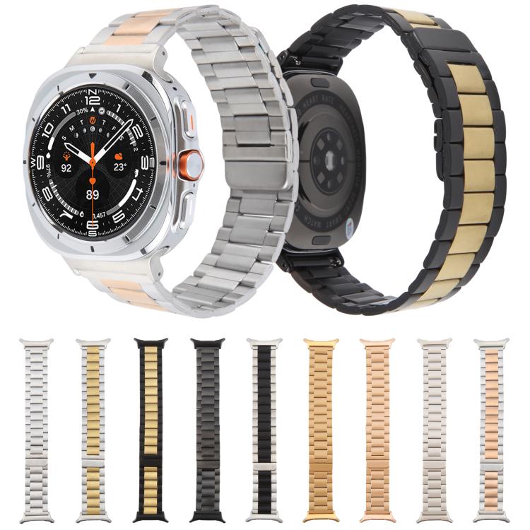 For Samsung Galaxy Watch Ultra 47mm Three-beads Magnetic Steel Watch Band(Black Gold) - free shipping - PMC TechLife - Order now!