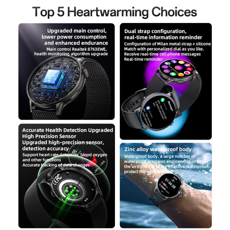 Yesido IO28 Smart Watch, 1.51 inch Screen, Support BT Call / Heart Rate(Black) - free shipping - PMC TechLife - Order now!
