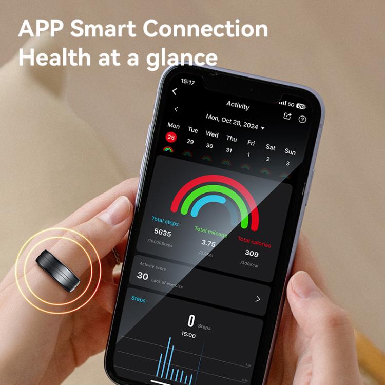 Yesido IO32 Health Monitor Smart Ring, Support Body Temperature / Heart Rate / Blood Pressure / Female Physiological Reminder, Size:63mm Inner Circumference(Black) - free shipping - PMC TechLife - Order now!