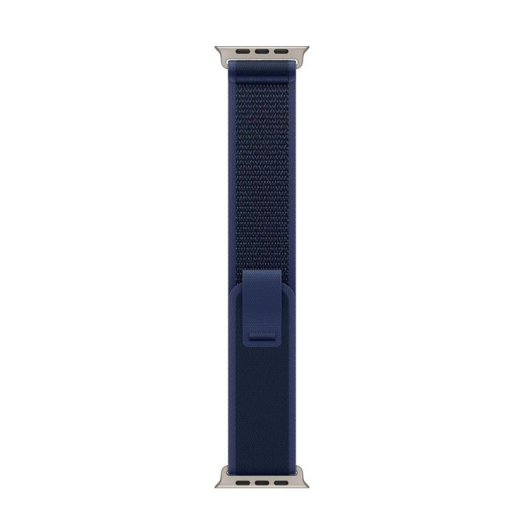 For Apple Watch 46mm / 49mm / 45mm / 44mm Trail Loop Nylon Watch Band(Blue + Natural Titanium Finish) - free shipping - PMc TechLife - Order now!