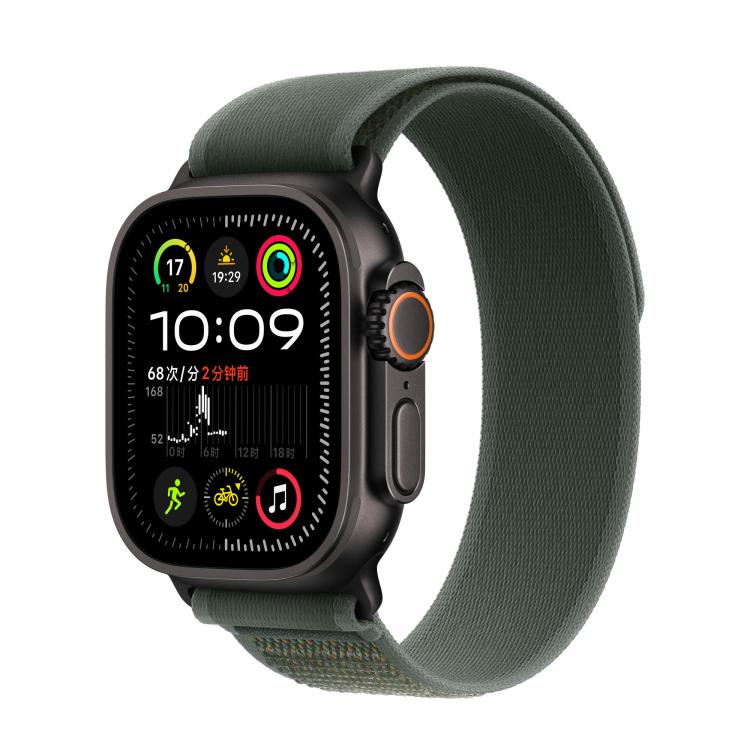 For Apple Watch 46mm / 49mm / 45mm / 44mm Trail Loop Nylon Watch Band(Green + Black Titanium Finish) - free shipping - PMc TechLife - Order now!